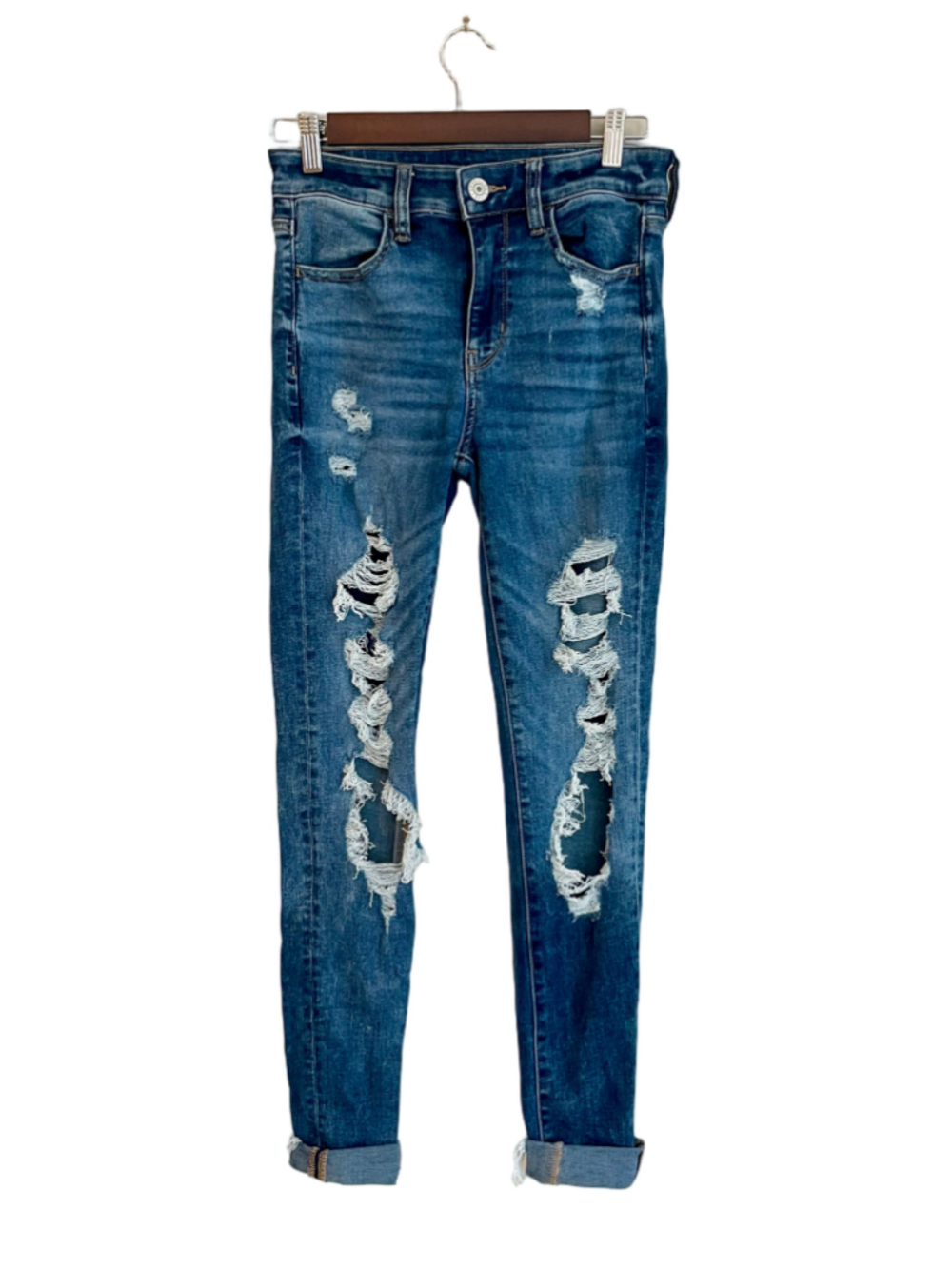 American Eagle Next Level Stretch Hi Rise Jegging Jeans 4 Long NWOT Womens